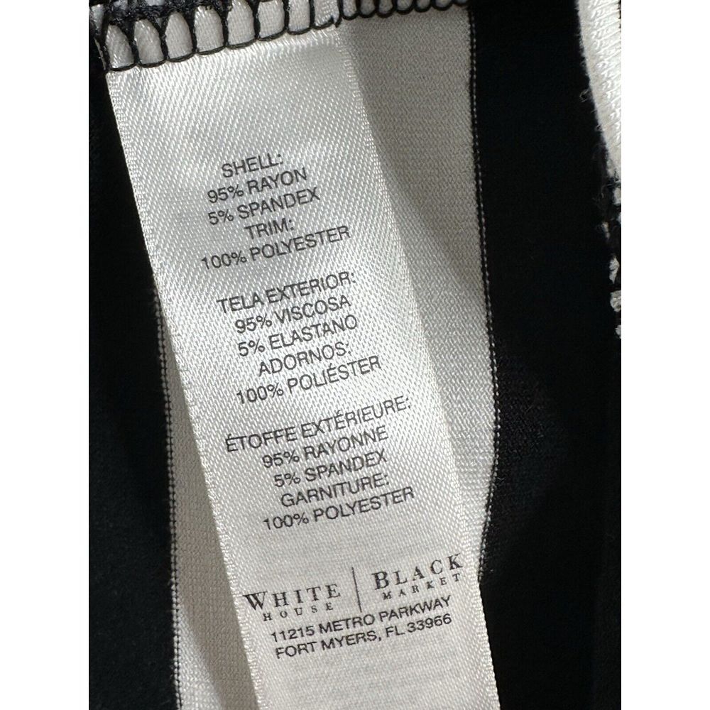 Black and white horizontal striped loose-fitting asymmetrical hem shirt dress XL - Picture 12 of 12